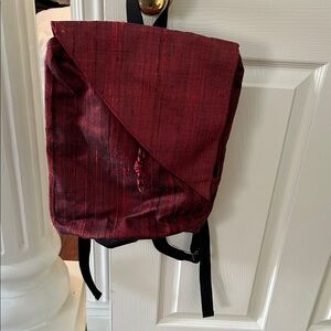 Red Backpack with Flap Closure
